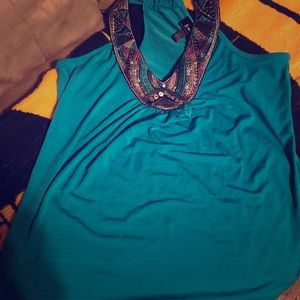 Dressy teal tank